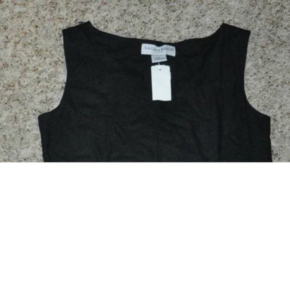 Womens Blouse Tank Top Set Black Blue Floral Small Petite Scoop Neck Sag Harbor - Picture 8 of 9